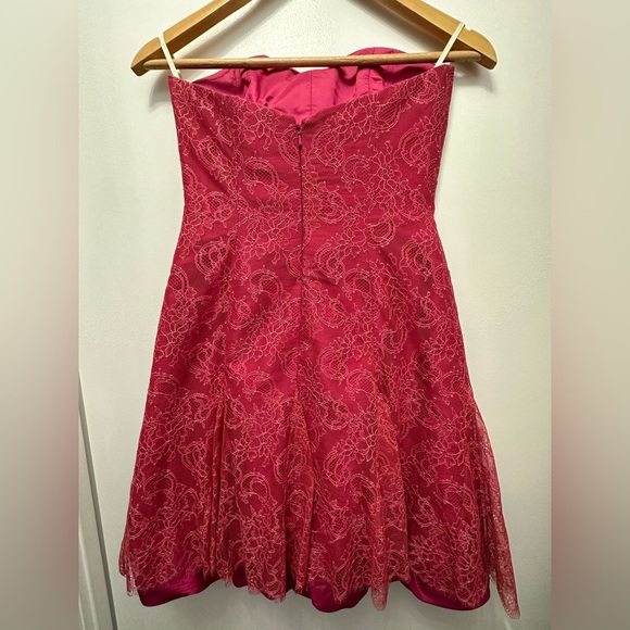 Strapless pink bubble lace dress - Picture 2 of 3